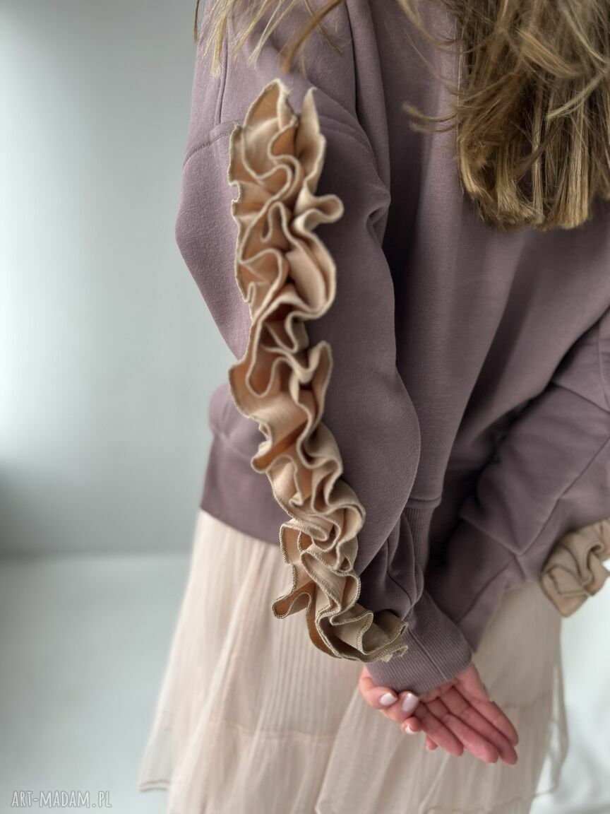 Juliet Cocoa - bluza boho oversize z falbankami