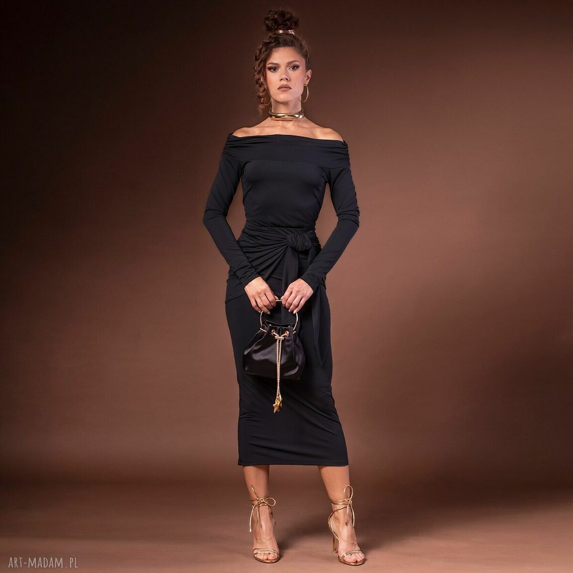 Czarna bluzka Julietta z odsłoniętymi ramionami - off shoulder
