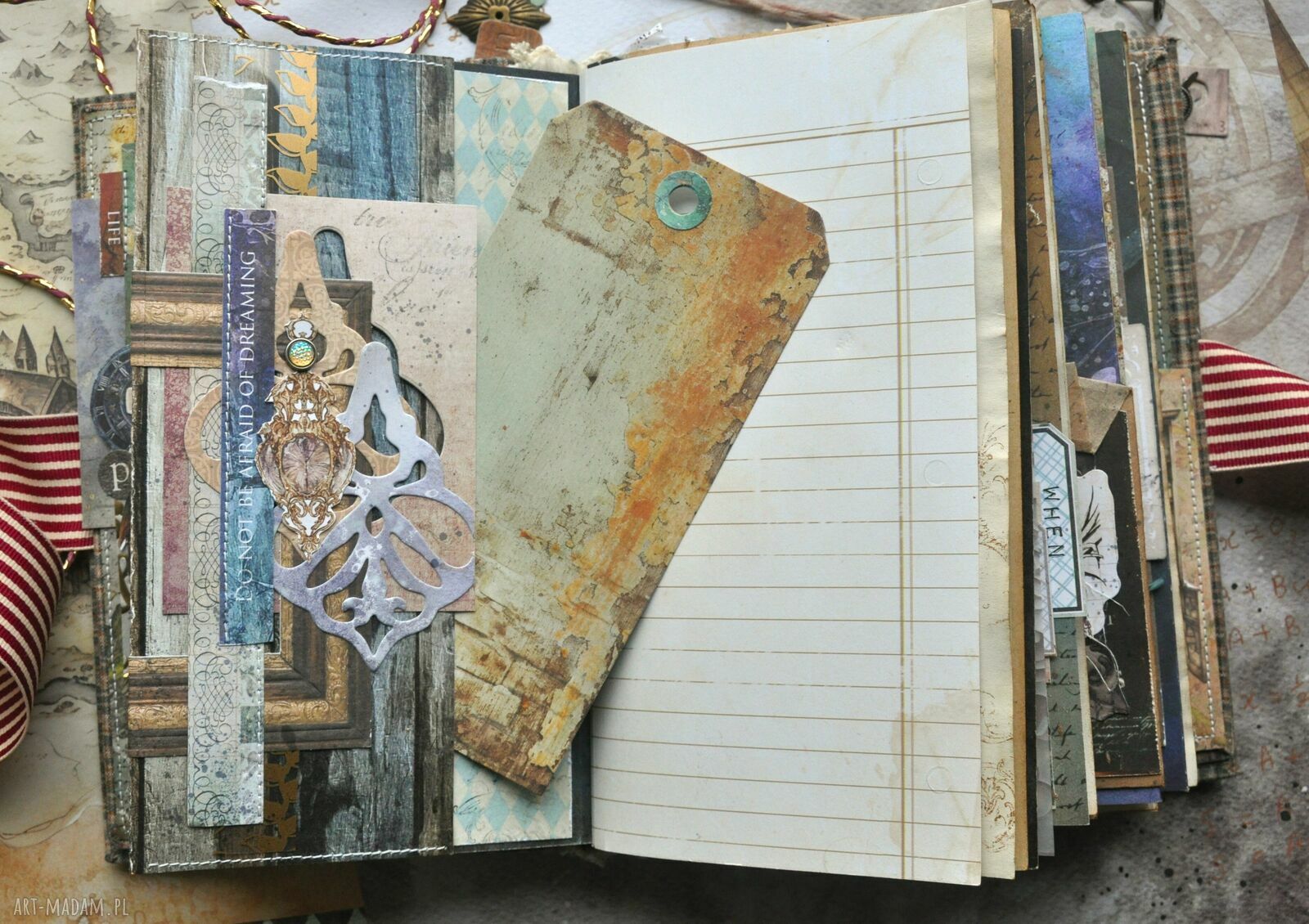 Junk Journal Harry Potter dla fanek - scrapbooking notes 12x21 cm z kieszeniami