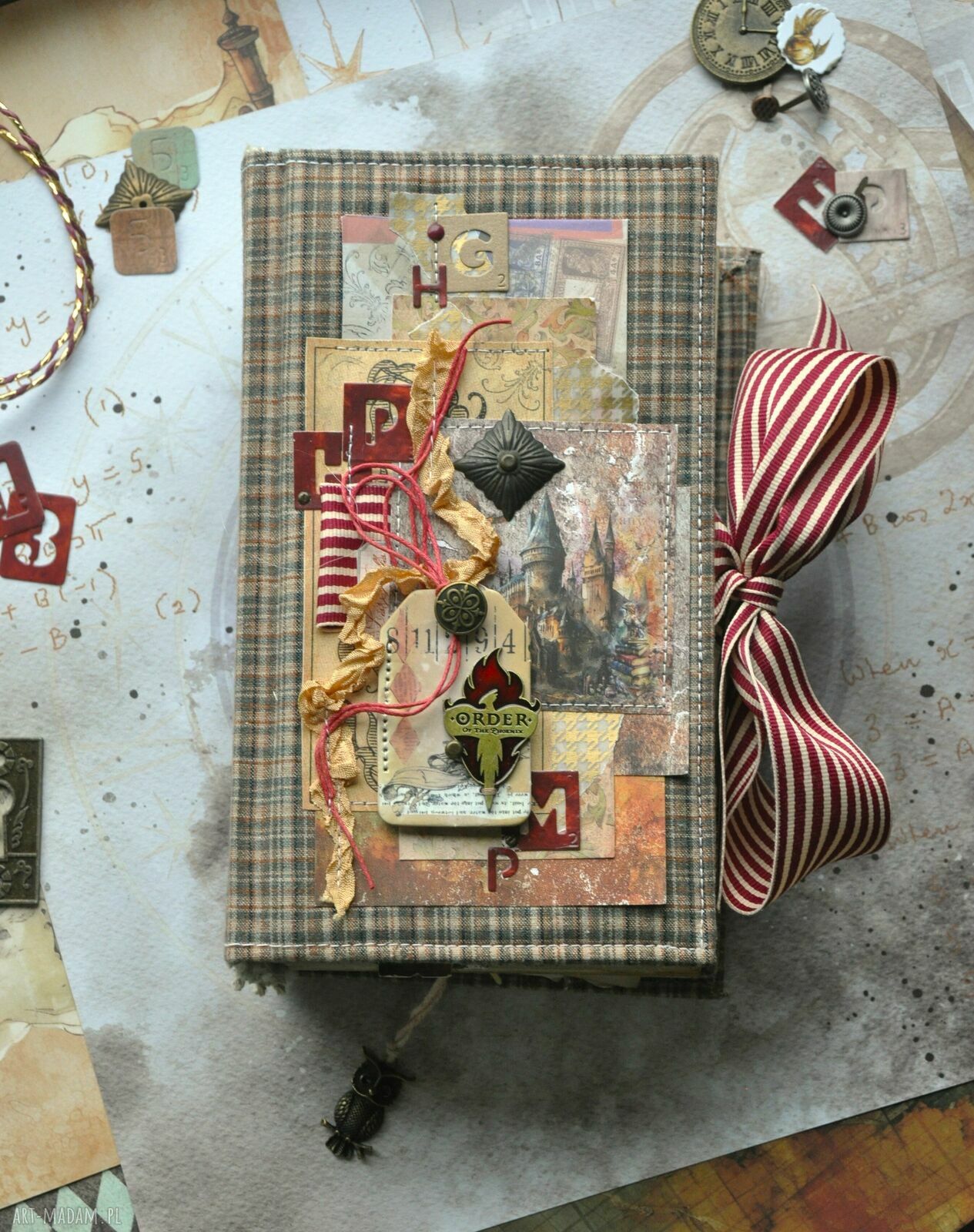 Junk Journal Harry Potter dla fanek - scrapbooking notes 12x21 cm z kieszeniami
