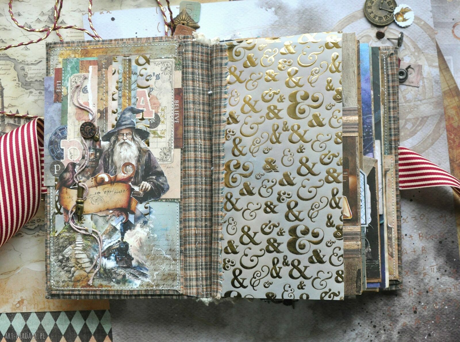 Junk Journal Harry Potter dla fanek - scrapbooking notes 12x21 cm z kieszeniami