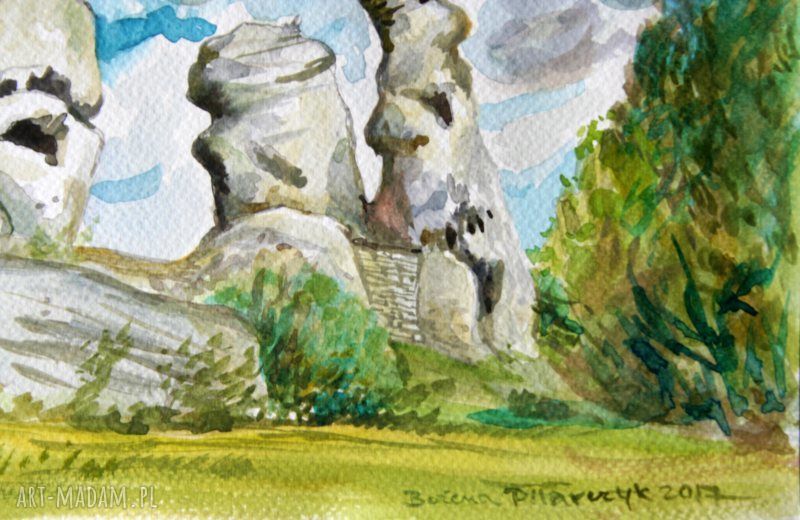 Jurajskie klimaty 1 - akwarela Jura z Ogrodzienca (20,5 x 29 cm)