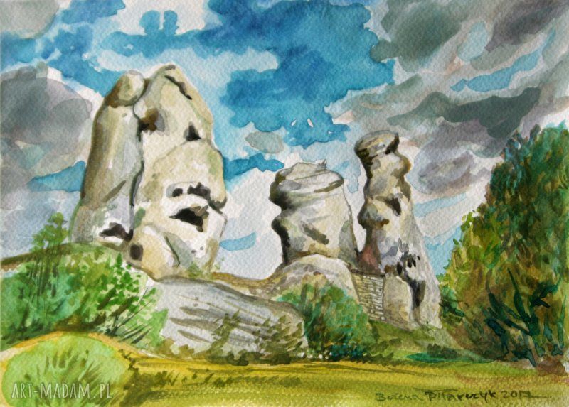 Jurajskie klimaty 1 - akwarela Jura z Ogrodzienca (20,5 x 29 cm)
