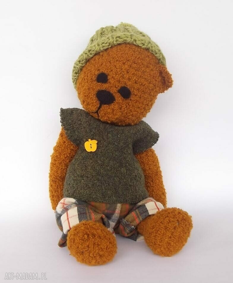 Kacperek - szydełkowy miś handmade 35 cm z ruchomymi rączkami i nóżkami