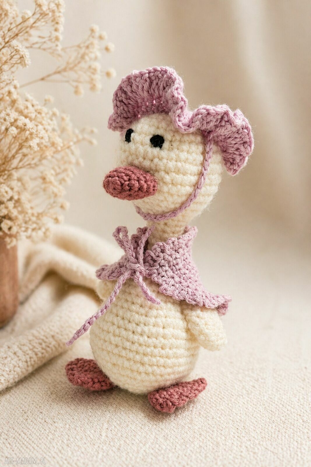 Kacza dama - ręcznie szydełkowana maskotka amigurumi ok. 15-20 cm