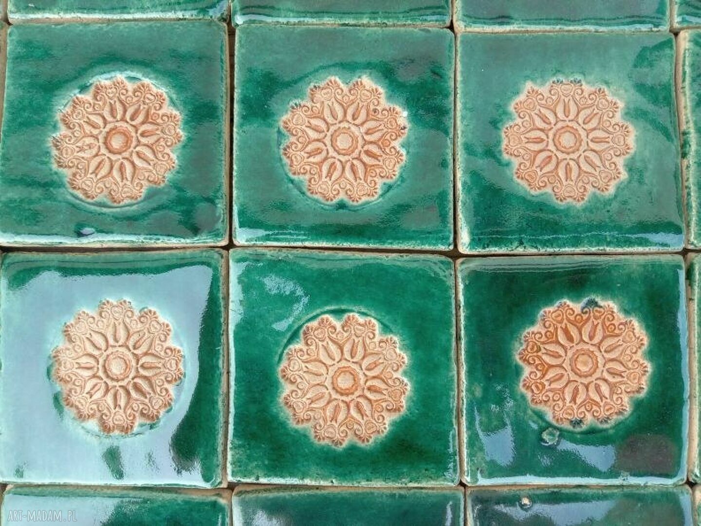 Folkowe kafelki ceramiczne mini 5x5 - ręcznie robione, rustykalne i trwałe