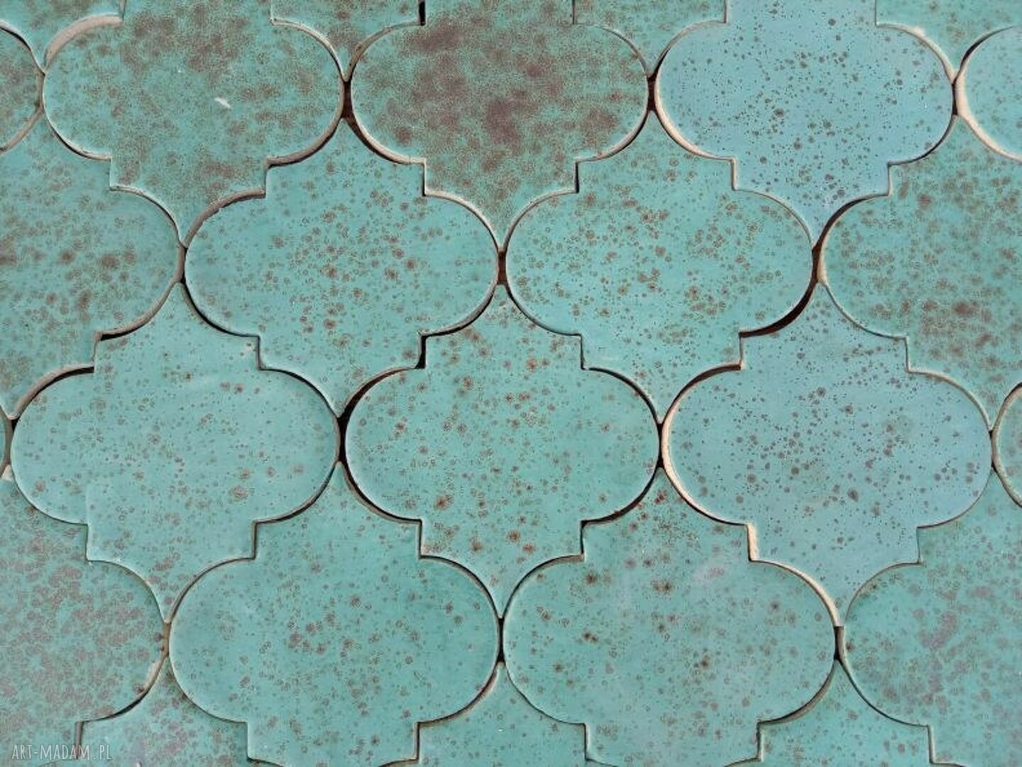 Kafelki turkusowa arabeska - unikatowe kafle ceramiczne ręcznie robione