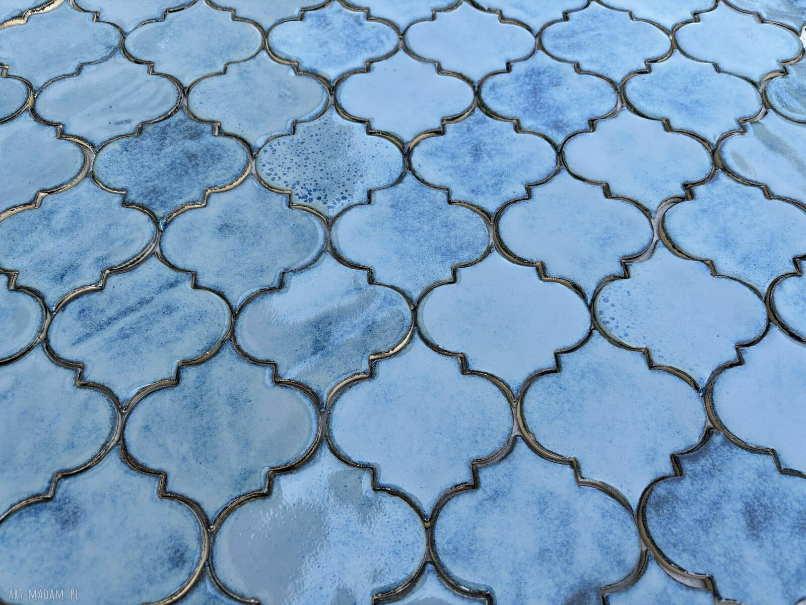 Kafle ceramiczne marokańskie granatowa arabeska - ręcznie robiona mozaika koniczyna