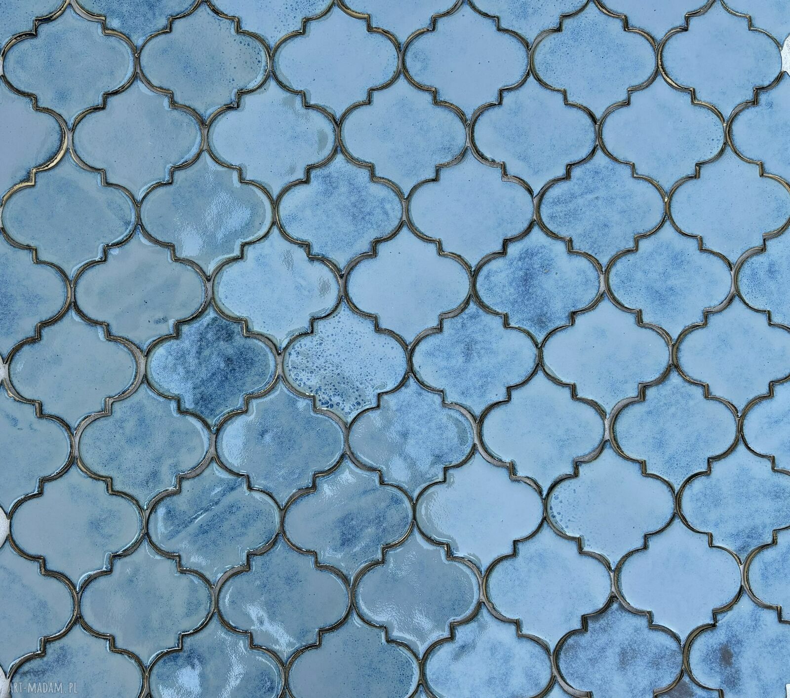 Kafle ceramiczne marokańskie granatowa arabeska - ręcznie robiona mozaika koniczyna