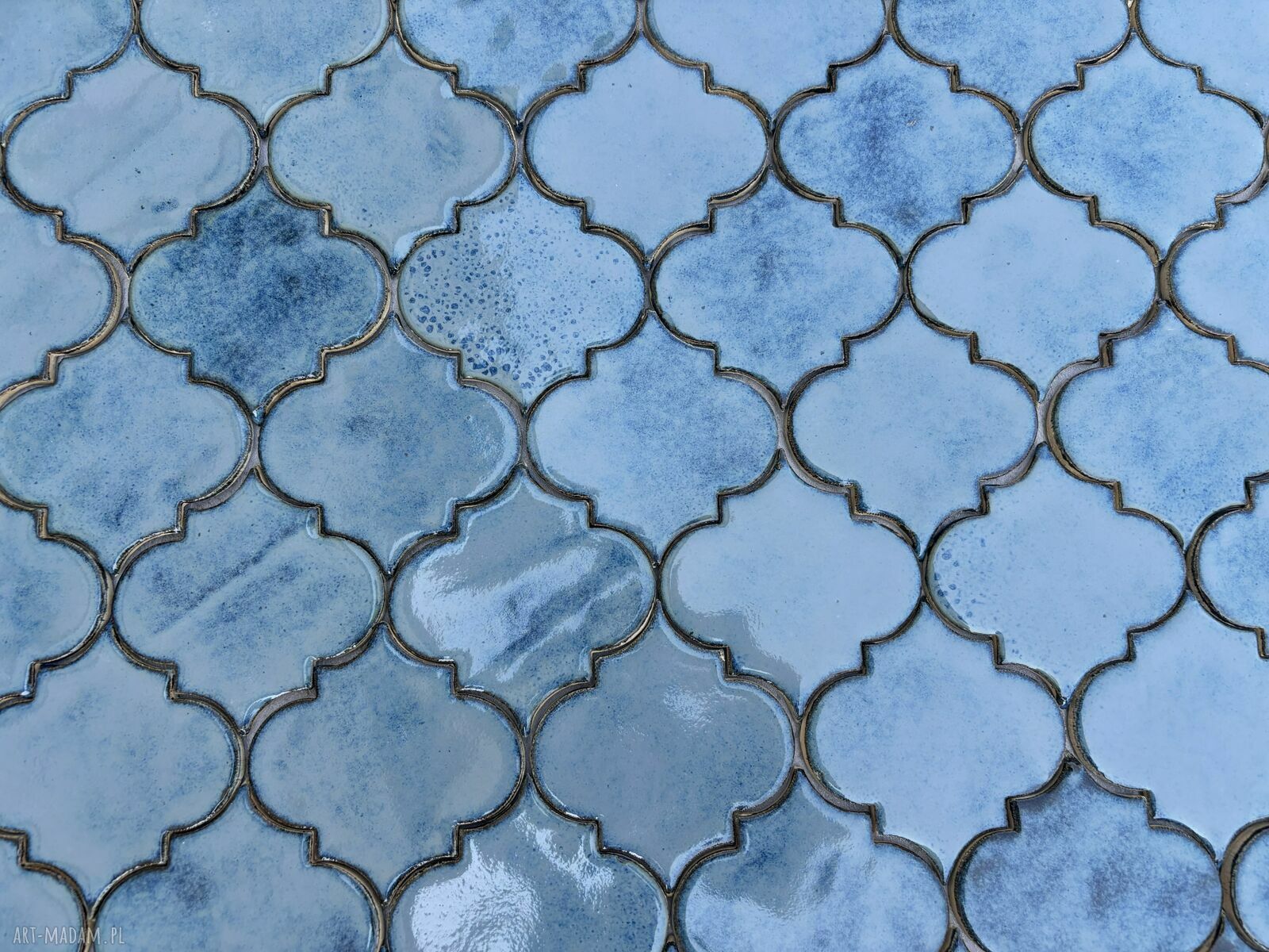 Kafle ceramiczne marokańskie granatowa arabeska - ręcznie robiona mozaika koniczyna
