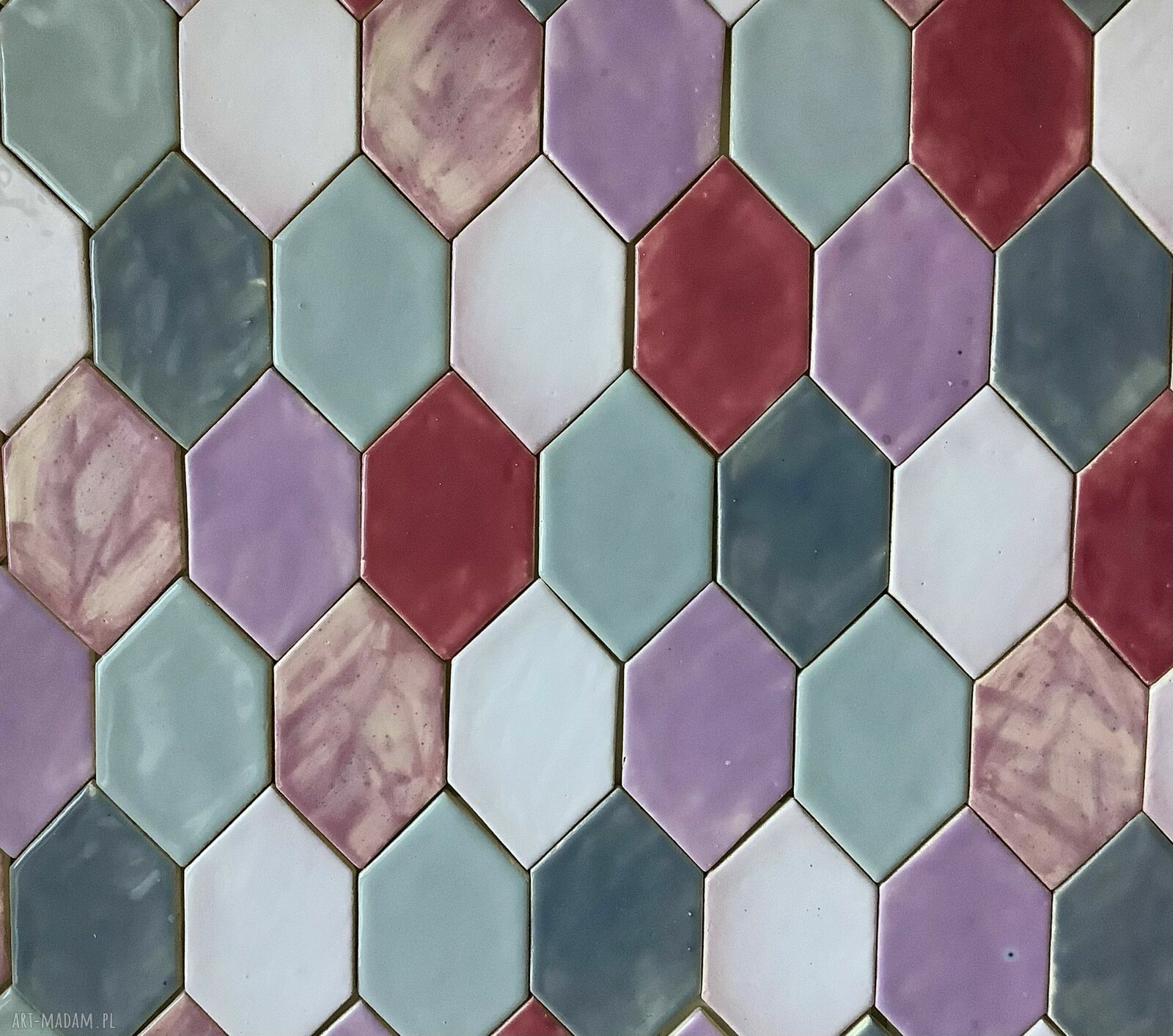 Kafle ceramiczne „Róż i szarość” - panel ścienny do Twojego wnętrza