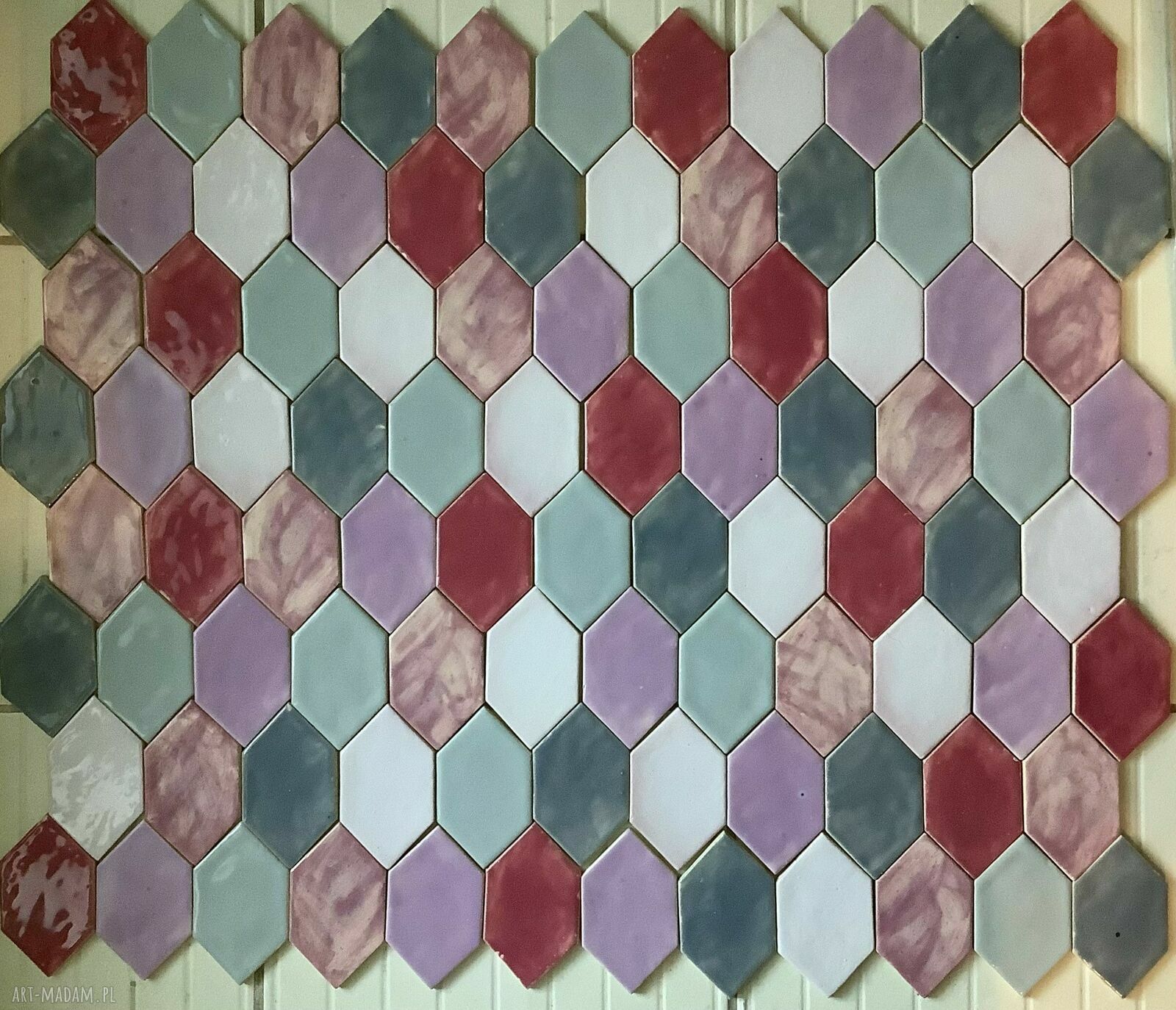 Kafle ceramiczne „Róż i szarość” - panel ścienny do Twojego wnętrza