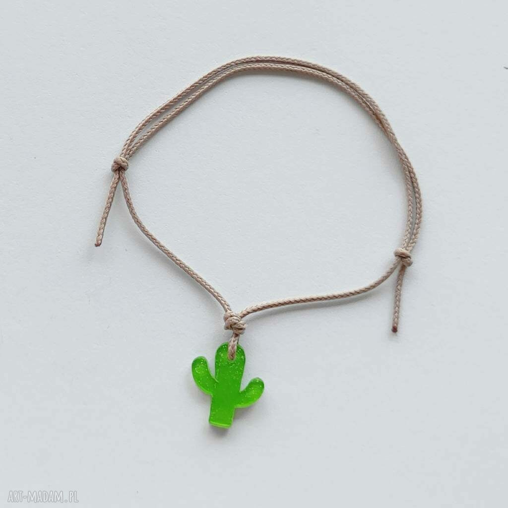 Kaktus - bransoletka handmade na ozdobnym sznurku