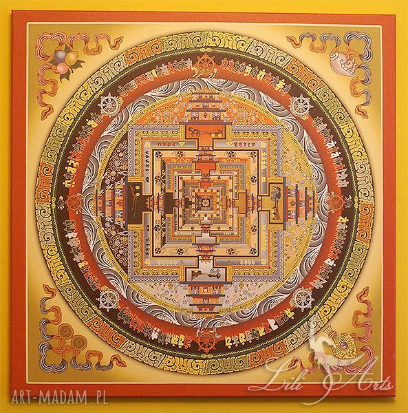 Kalachakra Mandala - obraz buddyjski na płótnie 80x80, gotowy do zawieszenia