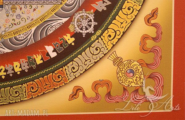 Kalachakra Mandala - obraz buddyjski na płótnie 80x80, gotowy do zawieszenia