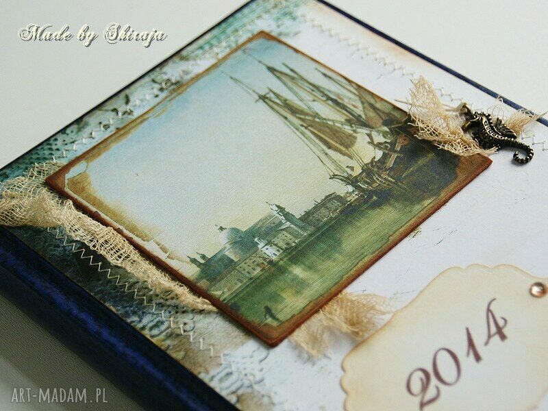 Kalendarz 2014 - Morska opowieść A5 dzienny, ręcznie zdobiony scrapbooking