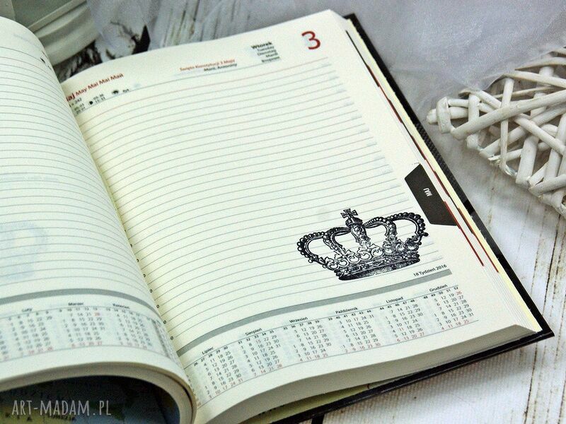 Kalendarz książkowy A5 2016 Audrey Hepburn - scrapbooking handmade