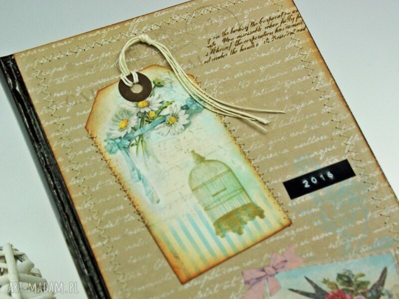 Kalendarz książkowy A5 2016 Kwiatowa Poczta - handmade scrapbooking