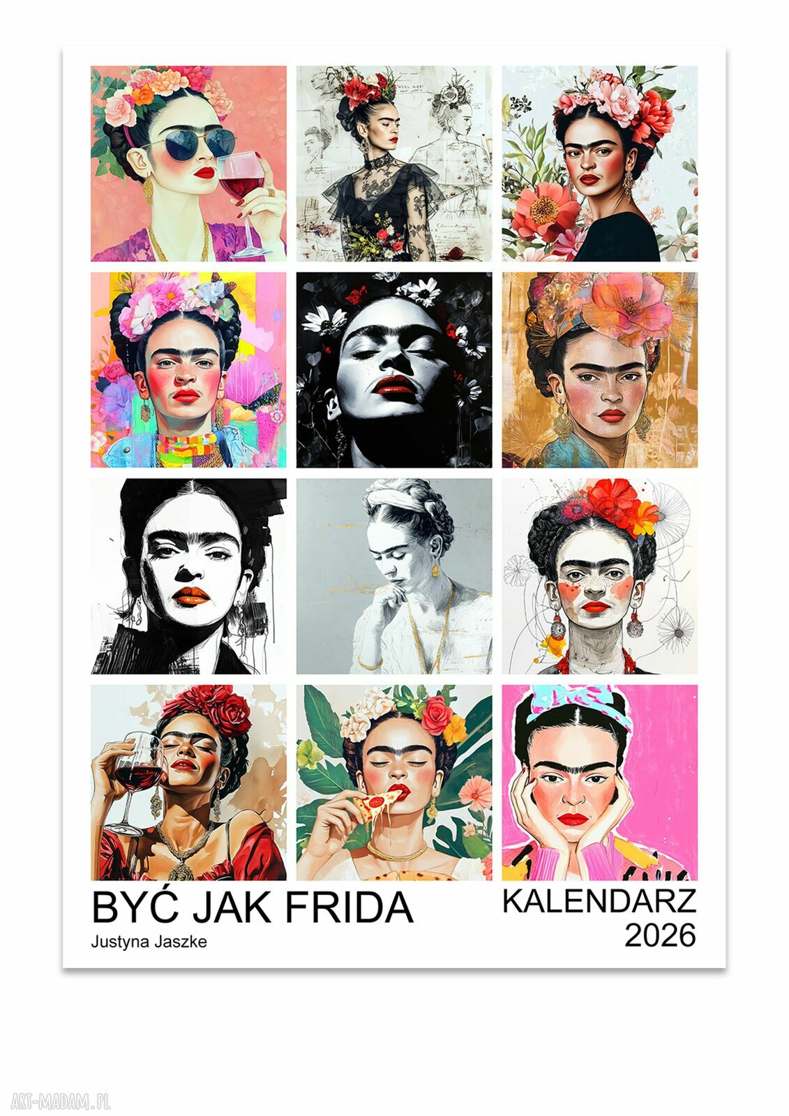 Kalendarz 2026 Być jak Frida 15x21 cm - zestaw 12 grafik