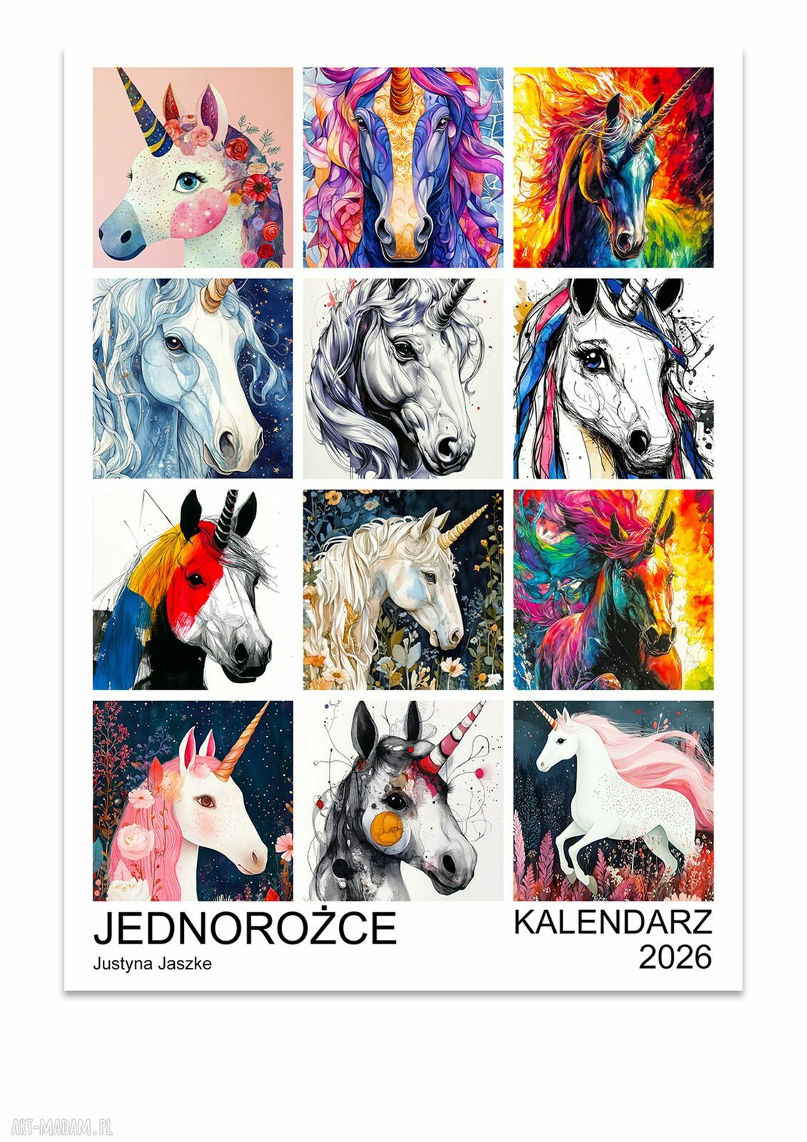 Kalendarz 2026 Jednorożce 15x21 cm - fantasy, które chcesz mieć u siebie albo podarować