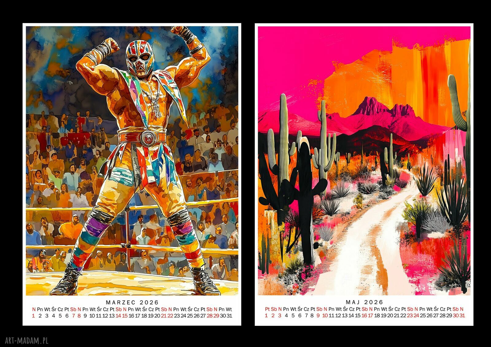 Kalendarz 2026 Meksykański Sen 15x21 cm
