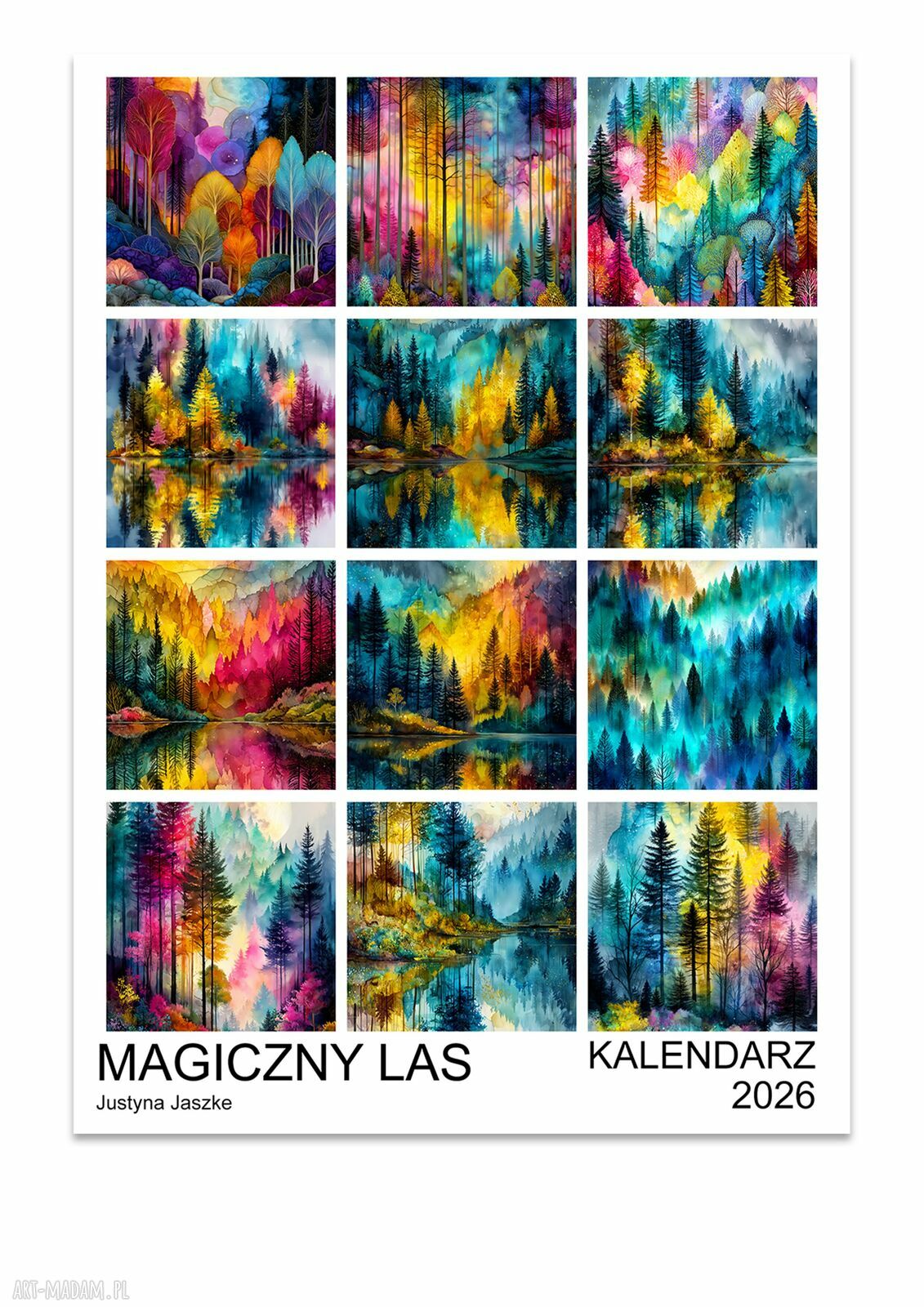 Kalendarz 2026 Magiczny Las 15x21 cm - 12 luźnych kart
