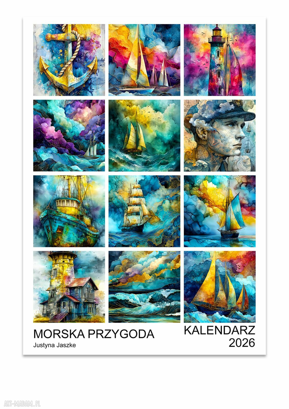 Kalendarz 2026 Morska Przygoda 15x21 cm - 12 luźnych kart