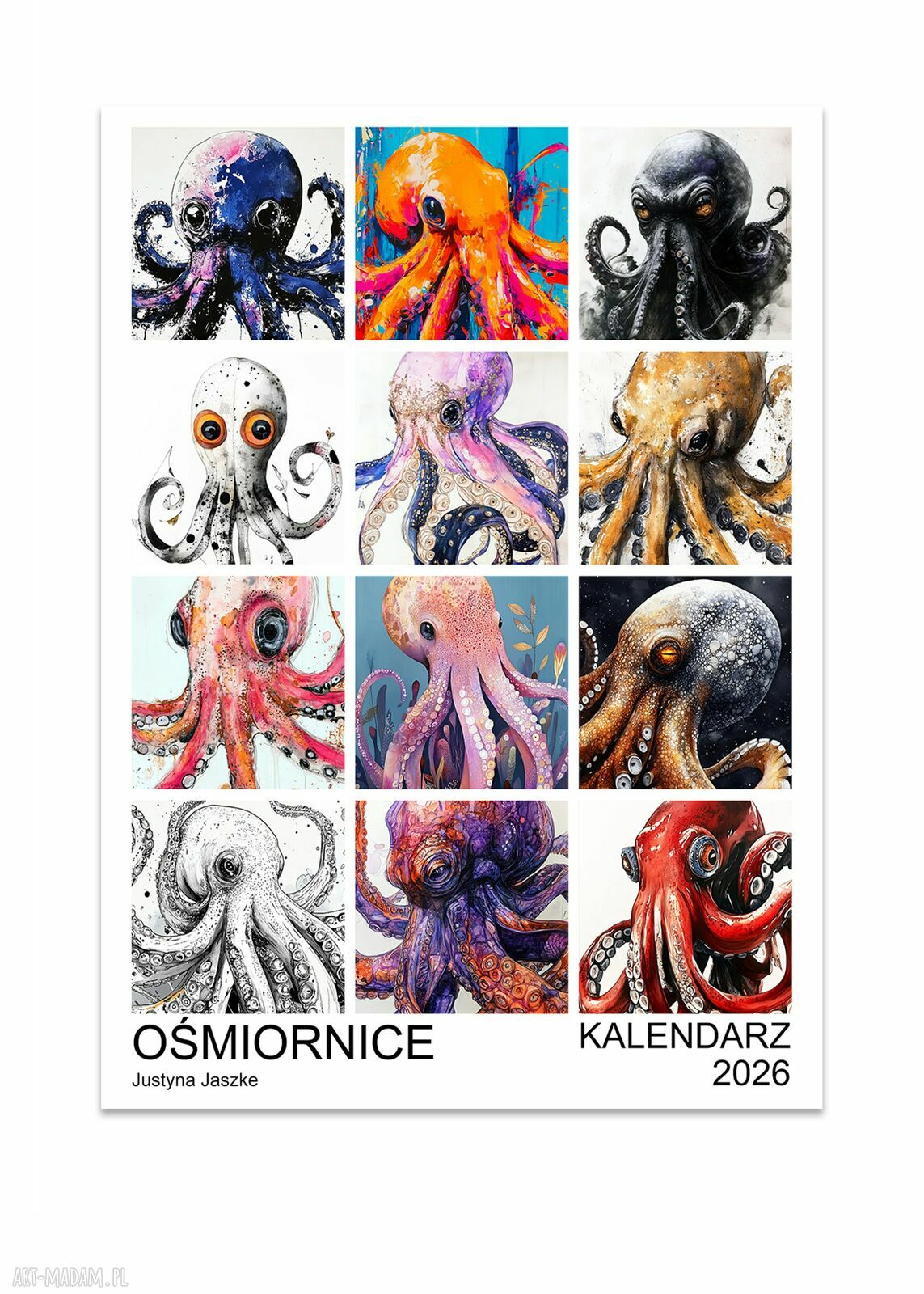 Kalendarz 2026 OŚMIORNICE 15x21 cm