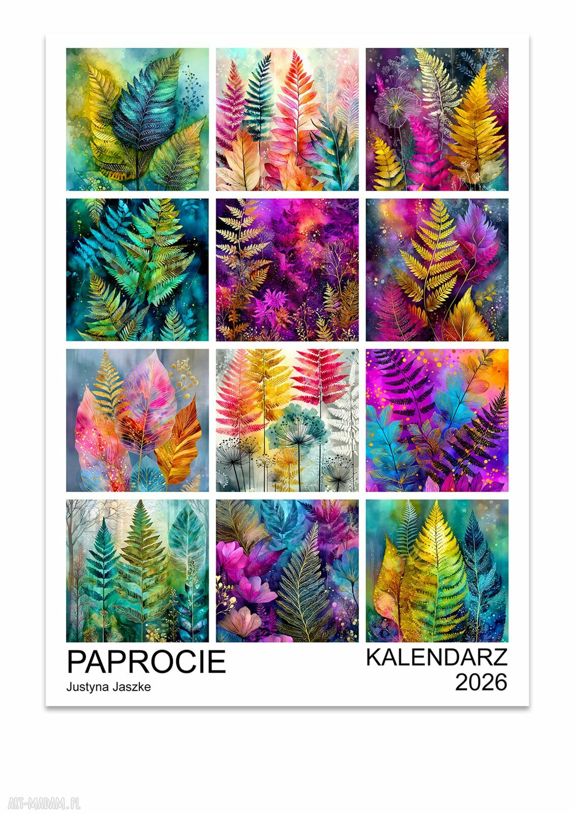 Kalendarz 2026 Paprocie 15x21 cm - autorska grafika