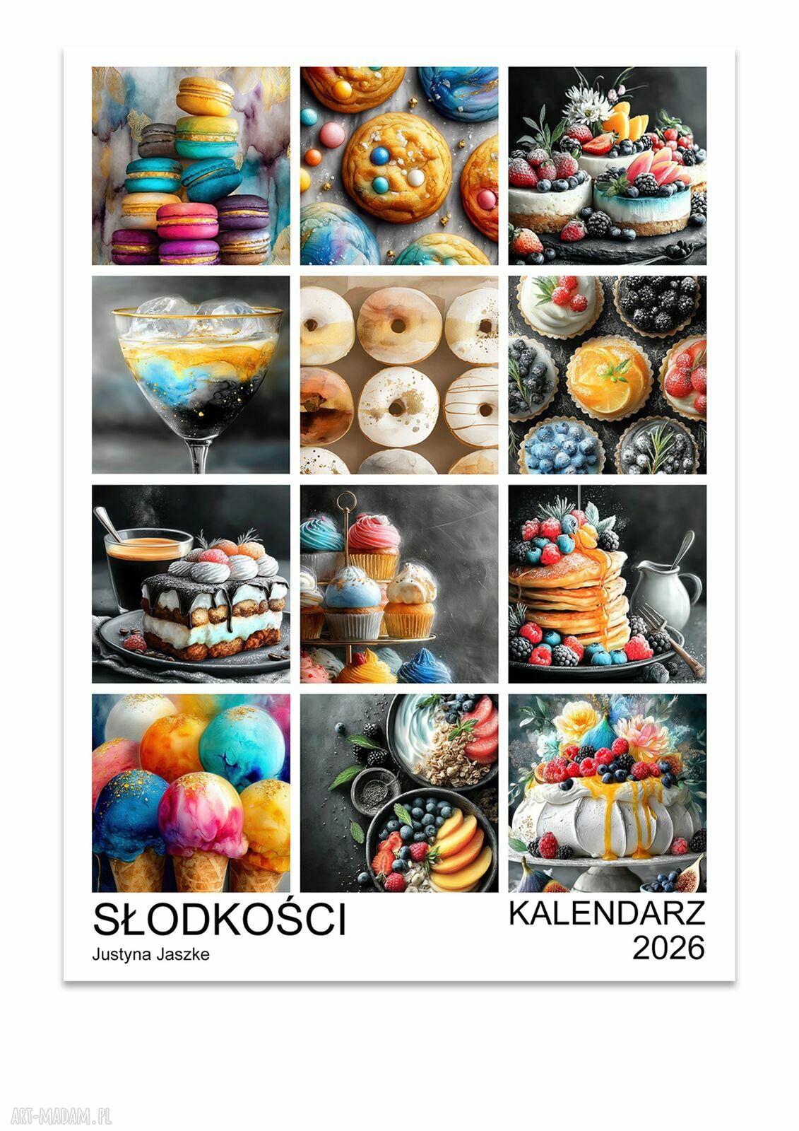 Kalendarz 2026 „Słodkości” 15x21 cm - autorski prezent dla łasucha