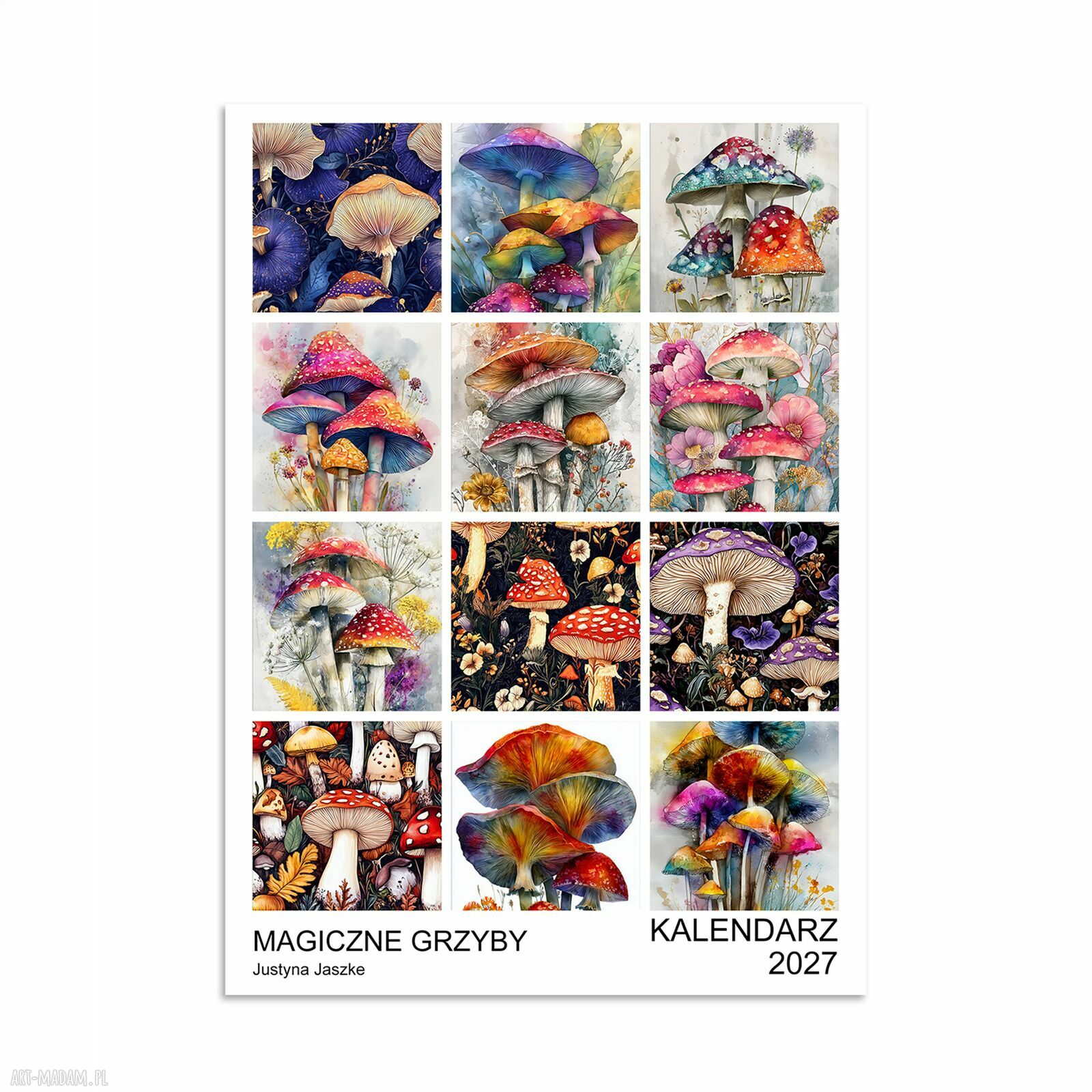 Kalendarz 2027 Magiczne Grzyby 15x21 cm - 12 kolorowych grafik