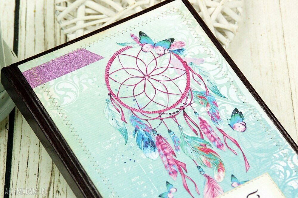 Kalendarz książkowy A5 Łapacz snów 2018 - handmade scrapbooking