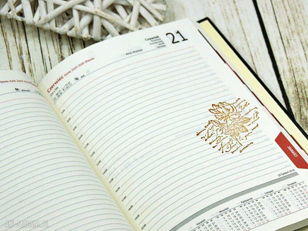 Kalendarz książkowy LIFE A5 2018 - cytaty i terminarz w stylu scrapbooking