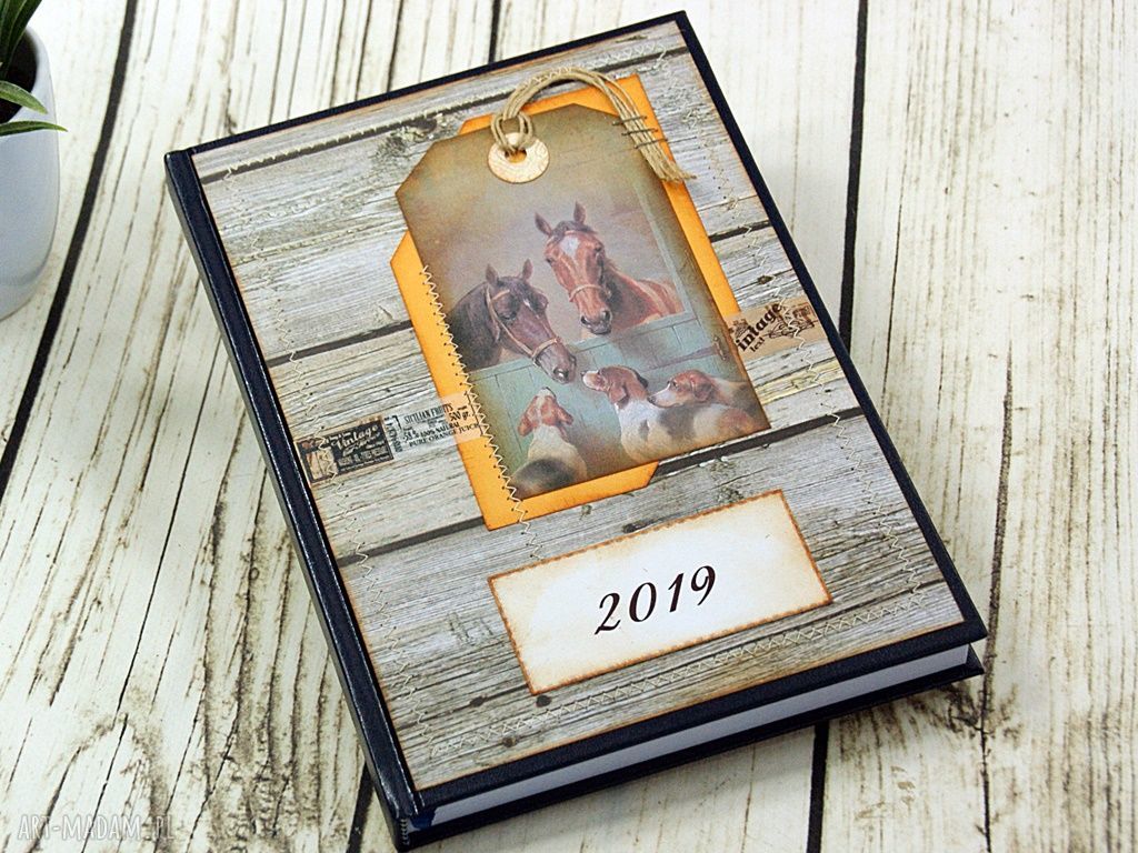 Kalendarz Książkowy 2019 Stajnia Unikalne Scrapbooking Notesy A5