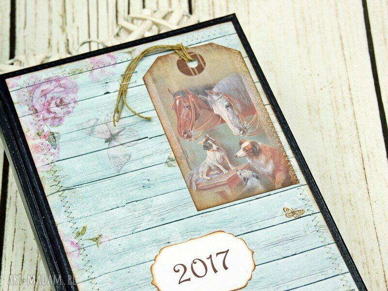Kalendarz książkowy 2017 „Nasza Stajnia” A5 - scrapbooking z końmi