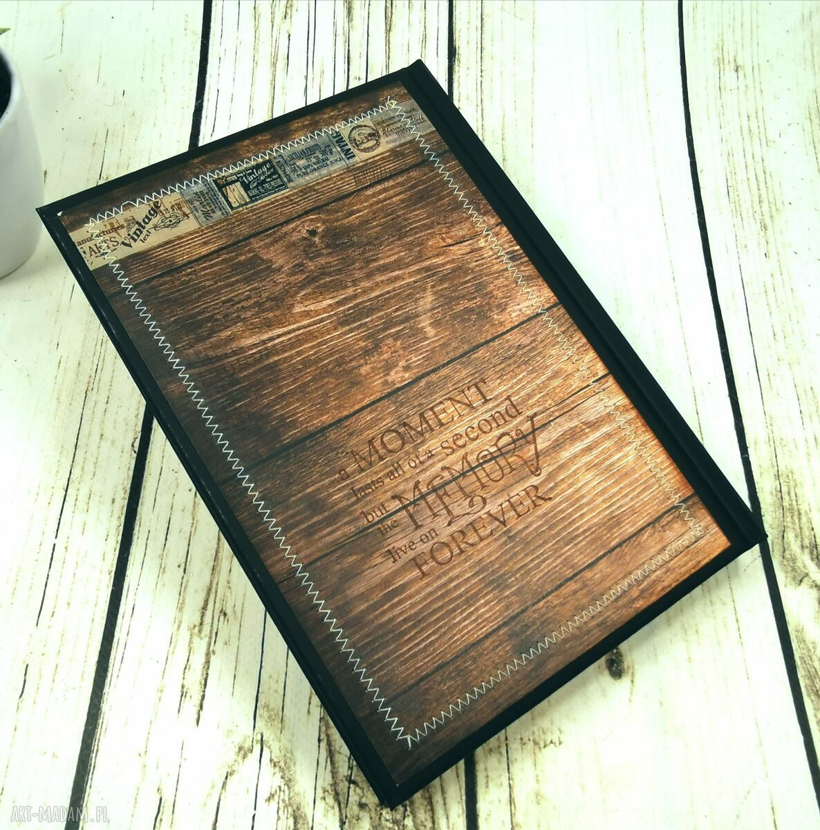 Kalendarz książkowy 2021 A5 z koniami - planer scrapbooking ręcznie robiony
