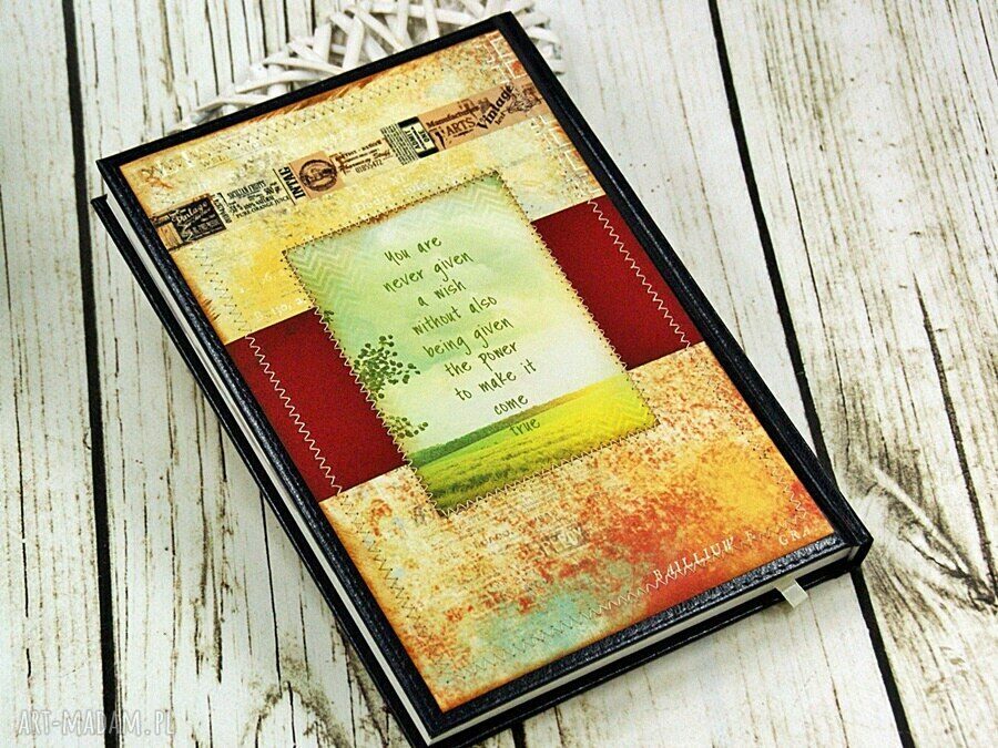 Kalendarz książkowy LIFE A5 2018 - cytaty i terminarz w stylu scrapbooking