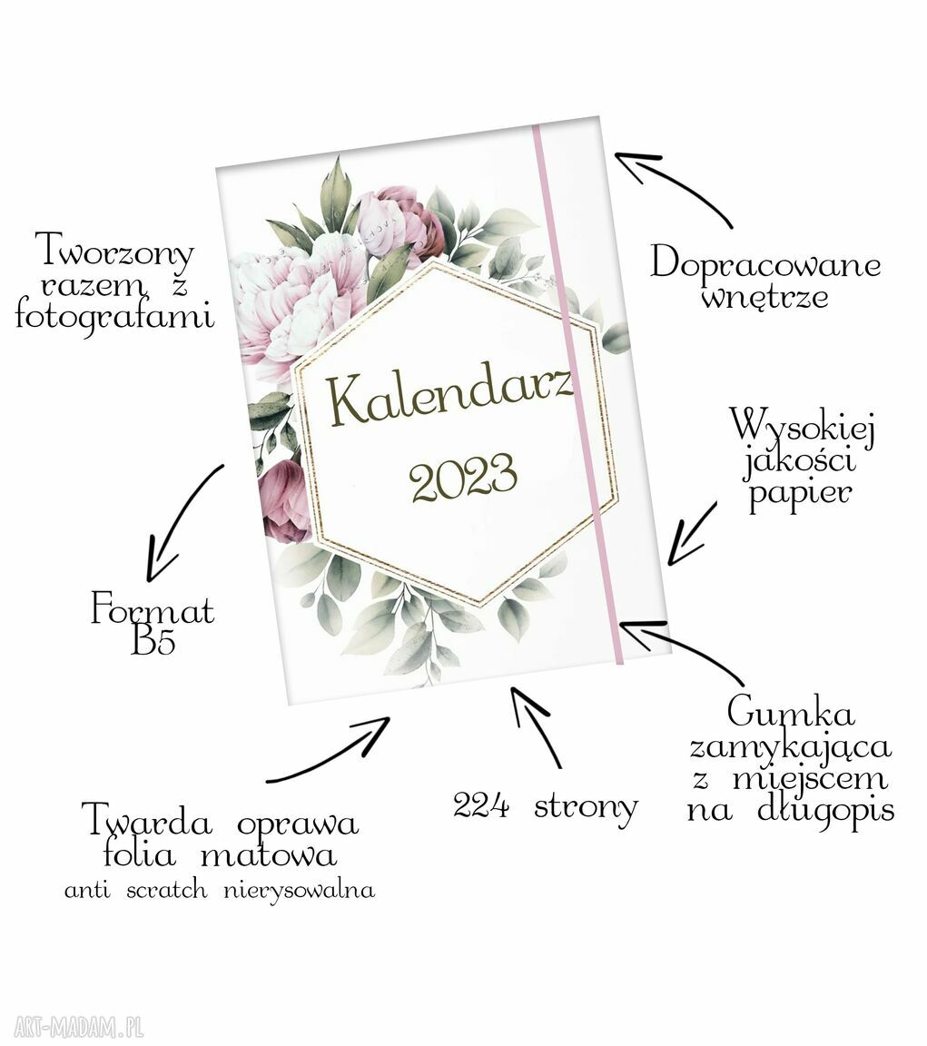 KALENDARZ terminarz fotografa 2023 PEONIE
