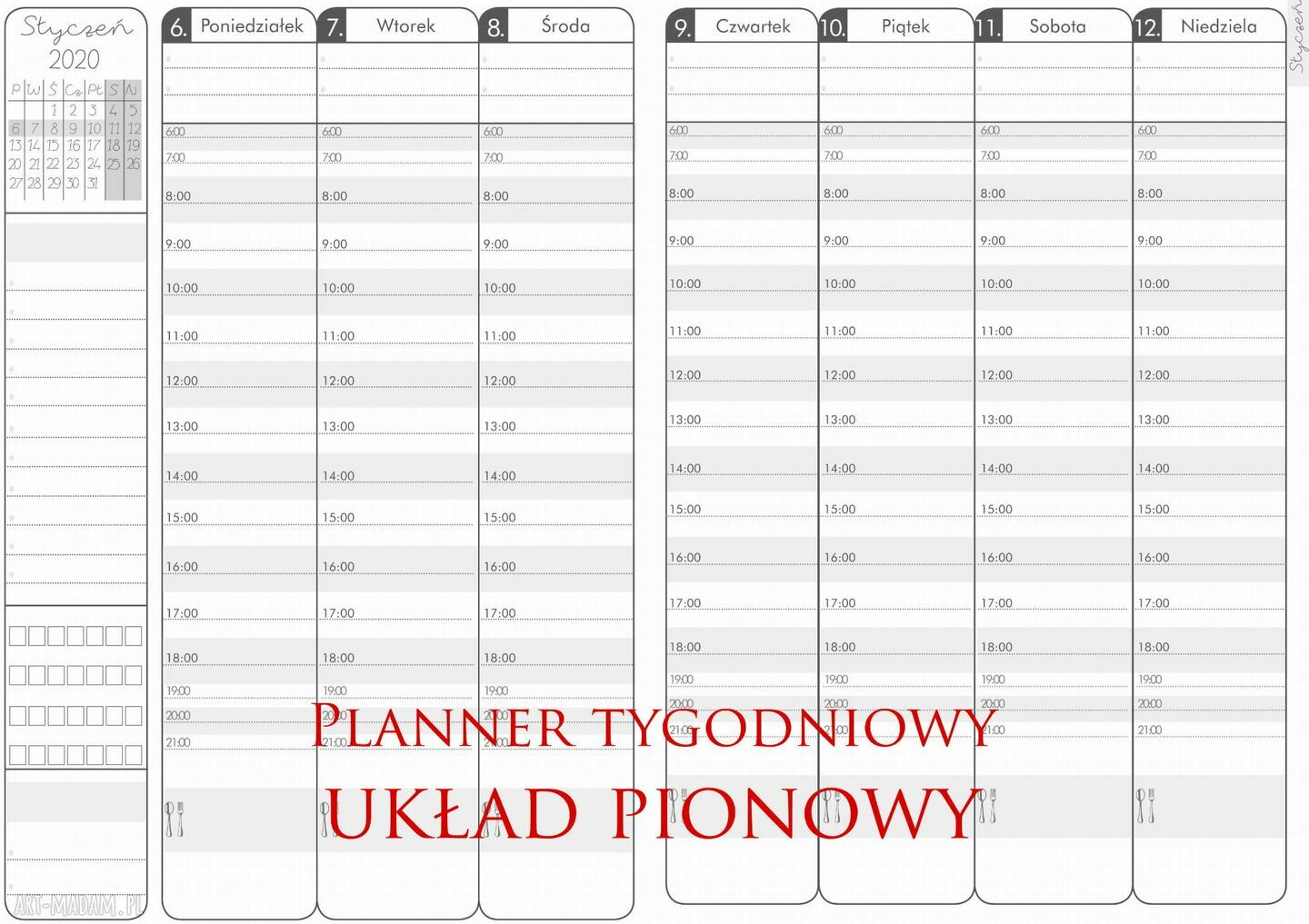 KALENDARZ terminarz fotografa ZŁOTY APARAT NA PŁÓTNIE