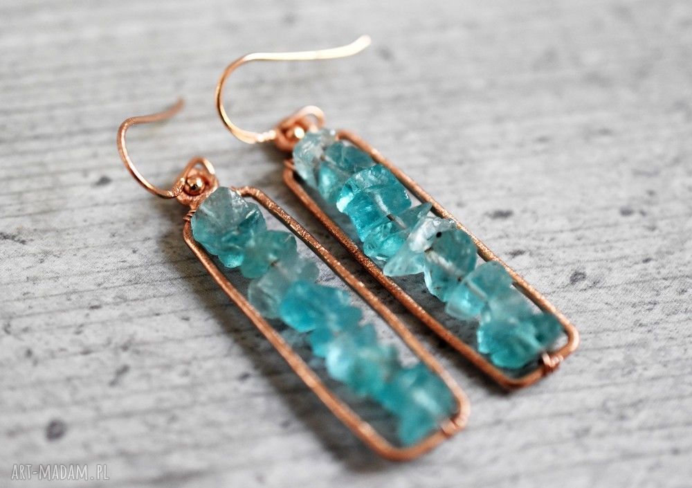 925 18k pozłacane kolczyki akwamaryn kamień minerał kobiece