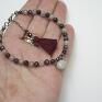 niepowtarzalne bransoletki granat boho - / garnet - moonstone/