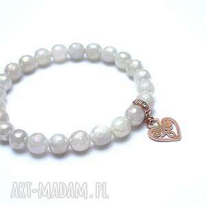 moonstone heart rose gold - bransoletka