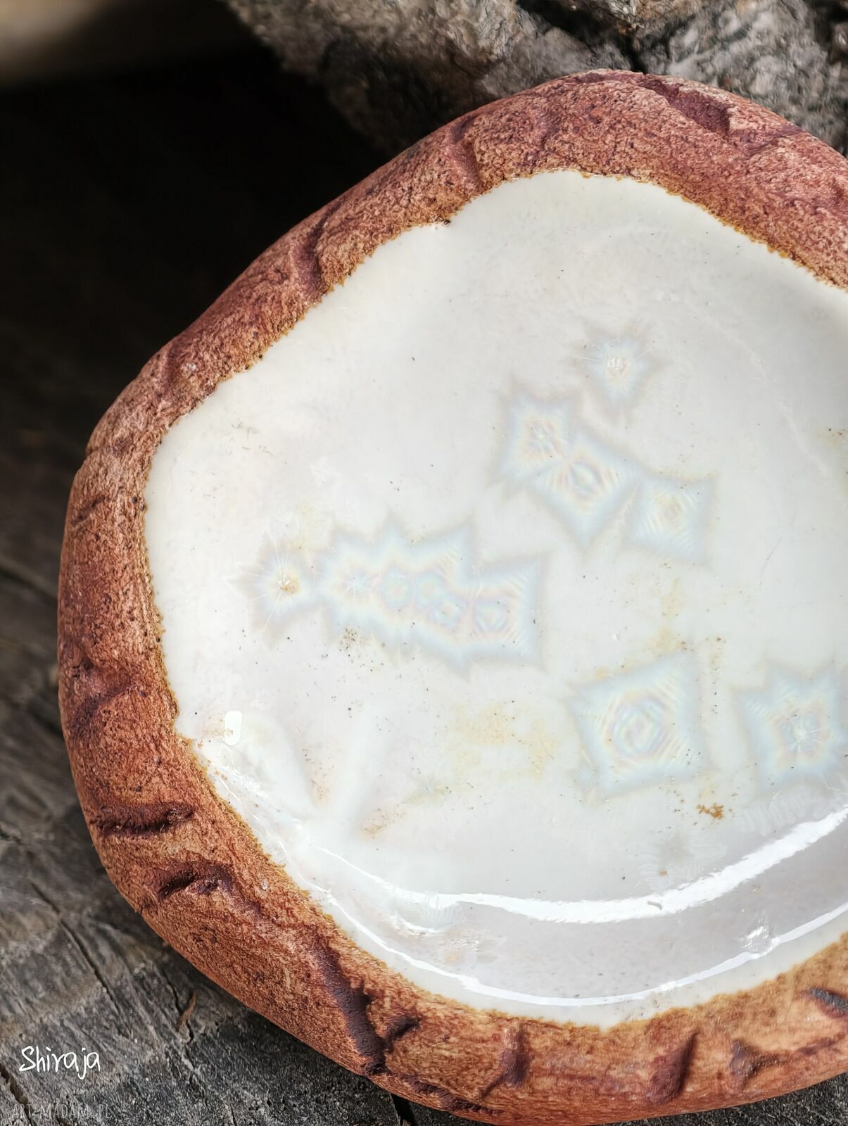 Ceramiczny kamień spokoju Mgła - ręcznie robiony amulet