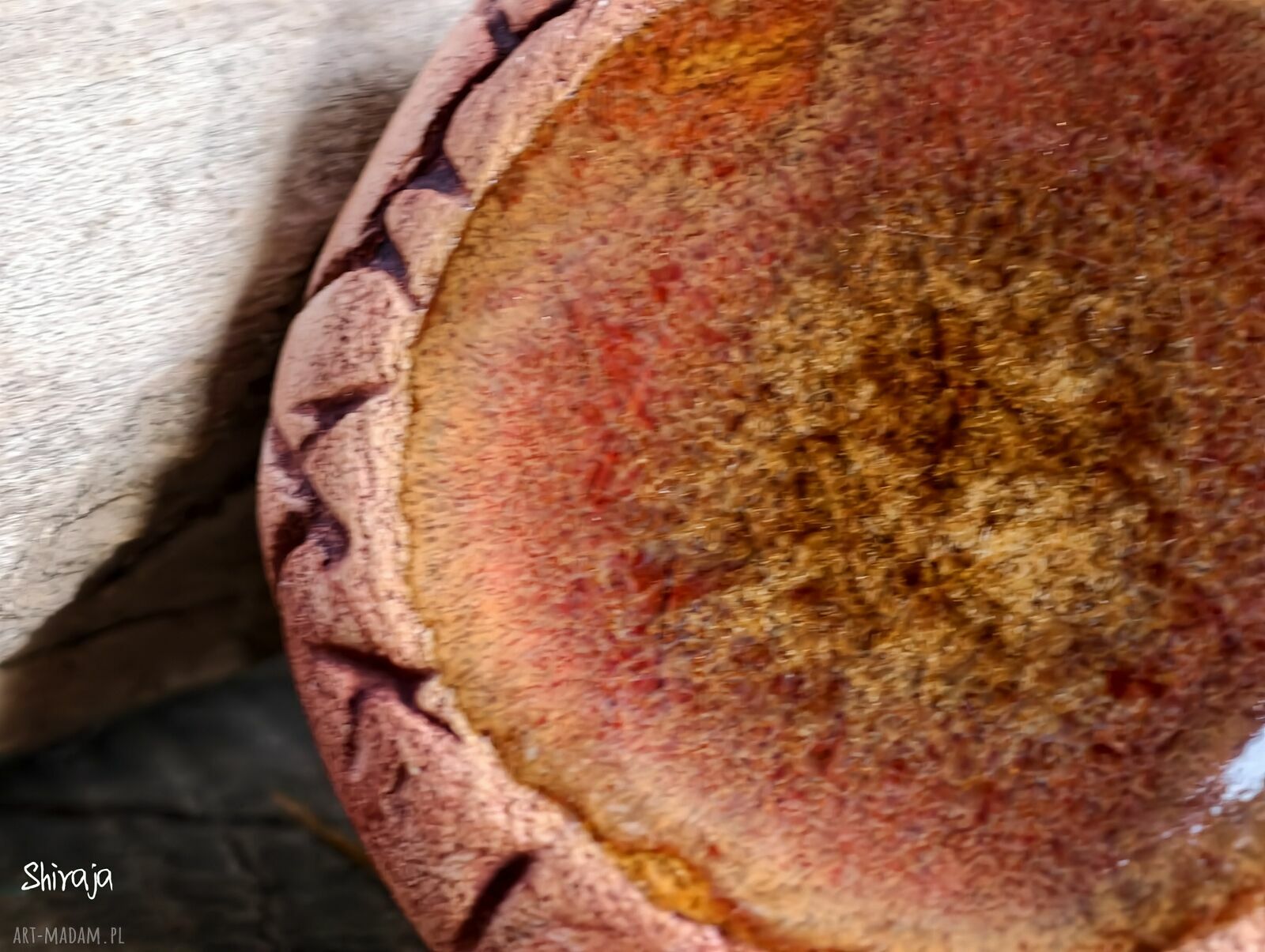 Ceramiczny kamień spokoju Ziemia - ręcznie robiony amulet