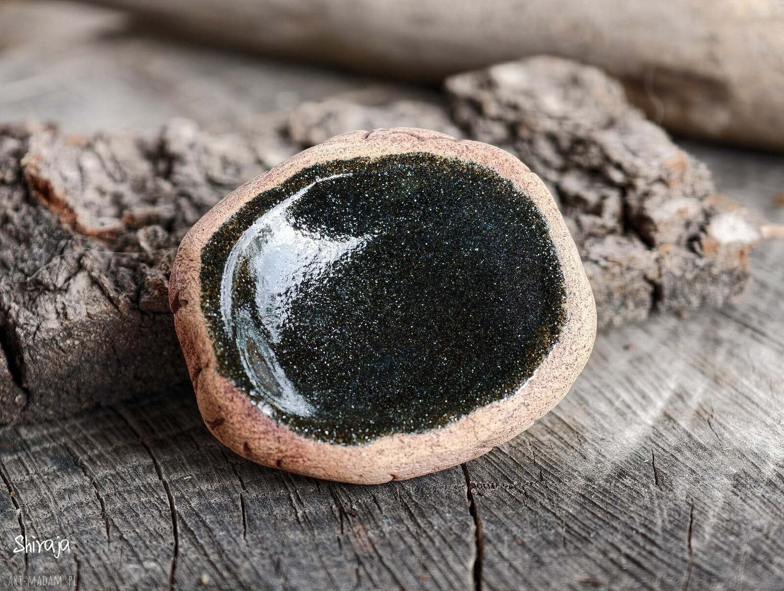 Kamień spokoju z ceramiki - worry stone Noc