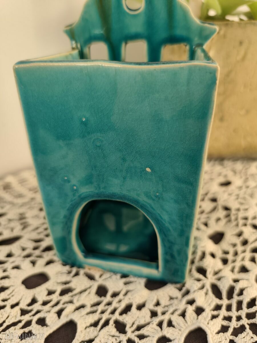 Kamieniczka ceramiczna lampion na świecę (18 cm)