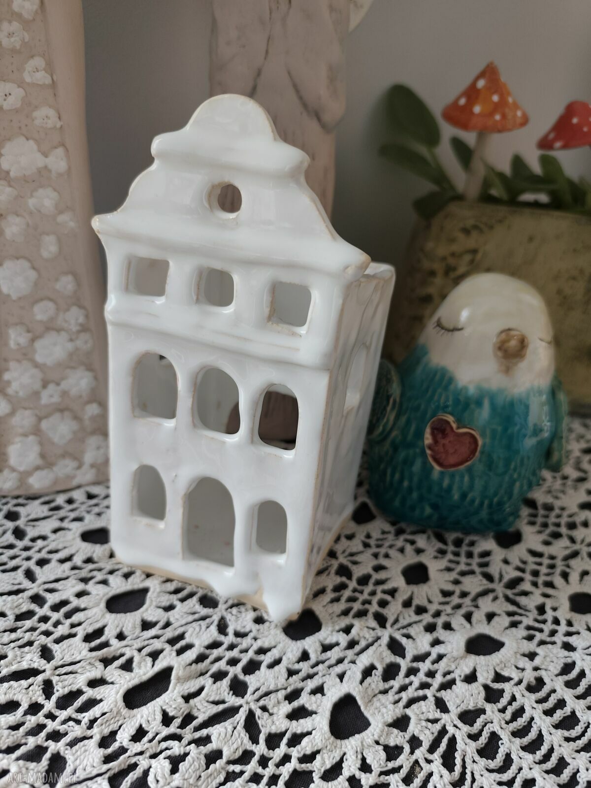 Kamieniczka ceramiczna lampion 18 cm - ciepłe światło w Twoim domu