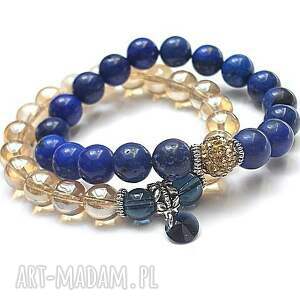 beige and navy blue vol 2 11-2024 duo - beżowe bransoletki