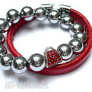 duo - silver and red - czerwone bransoletki