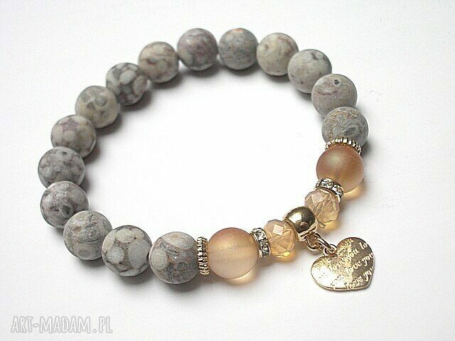 GREY AND PEACH HEART /27.10.15/ Hand Made